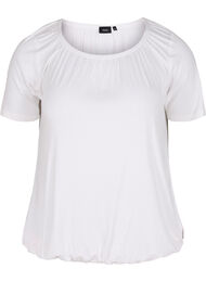 Kortærmet viskose t-shirt med elastik , Bright White