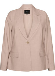 Klassisk blazer med enkel knaplukning og lommer, Beige
