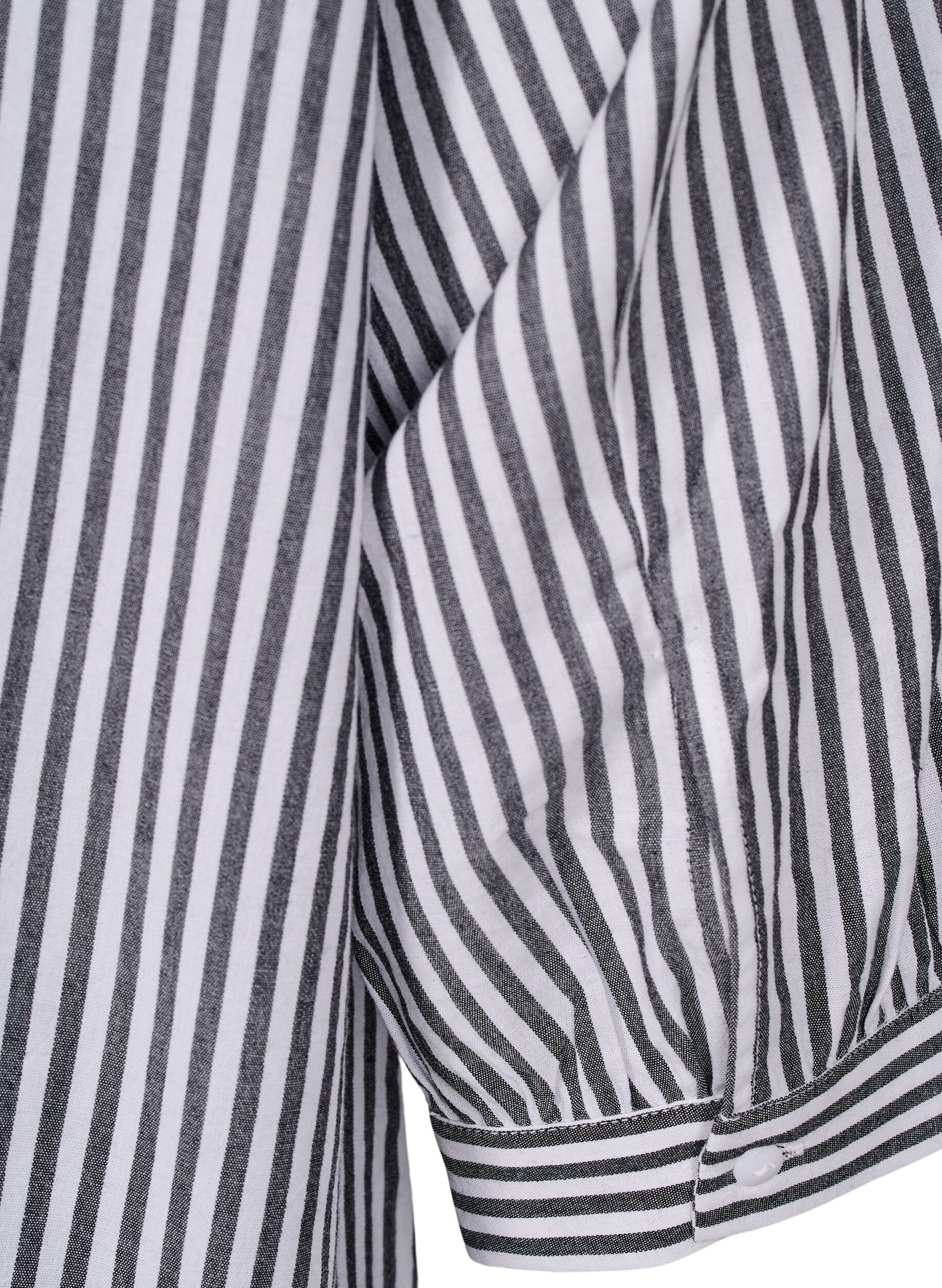 Zizzi Stribet tunika med 3/4 &aelig;rmer, Sort, Packshot image number 3