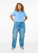 Basis t-shirt i bomuld med rund hals , Bl&aring;, Model image number 1