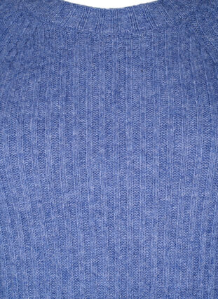 Ribstrikket kjole med slids, Gray Blue Mel., Packshot image number 2