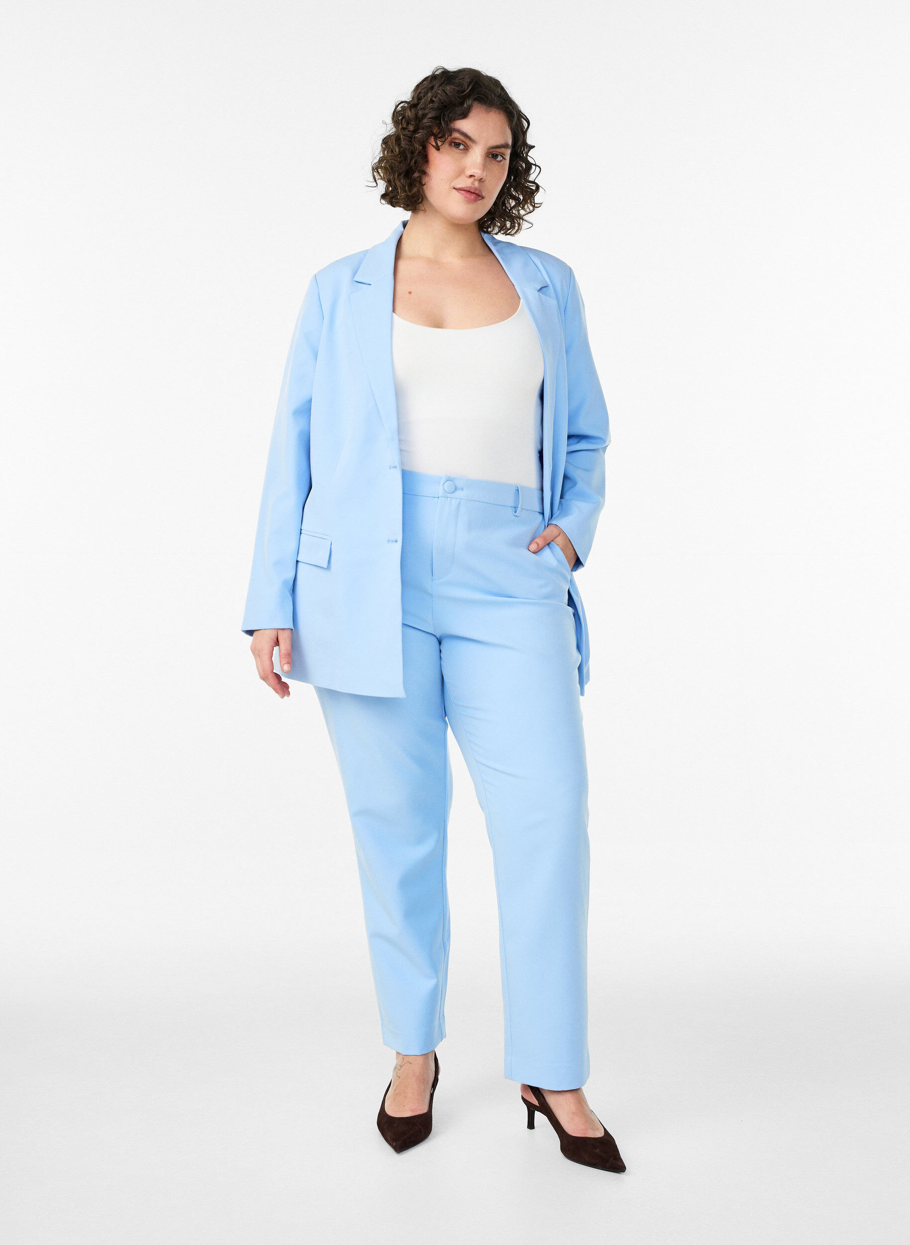 ZizziKlassisk blazer med knaplukning, Bl&aring;, Model image number 1