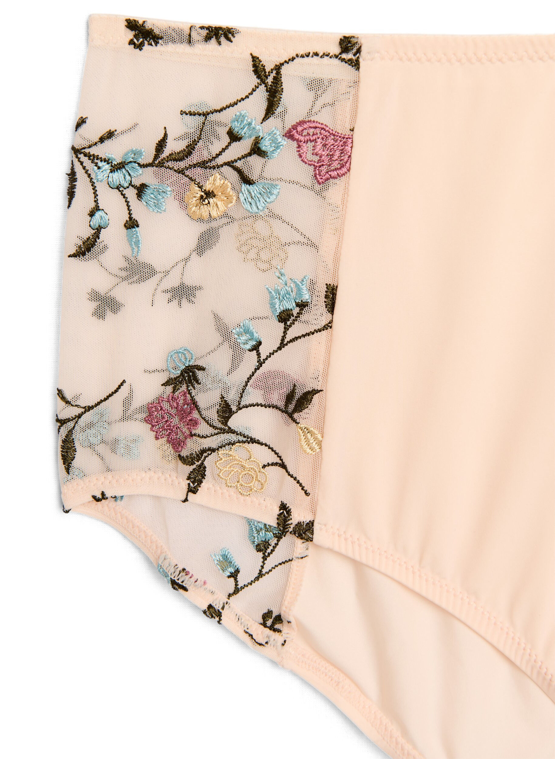Zizzi Microfiber trusser med broderede blomsterdetaljer, Lyser&oslash;d, Packshot image number 2