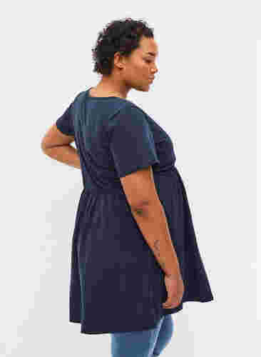 Kortærmet graviditets tunika i bomuld, Navy Blazer, Model image number 1