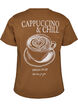 Bomulds T-shirt med print, Brun, Packshot image number 1