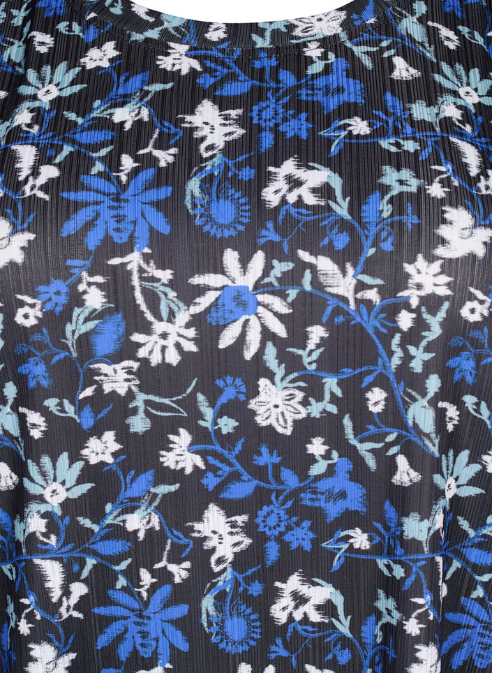 FLASH - T-shirt med blomsterprint, Black Blue Green AOP, Packshot image number 2
