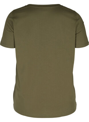 Økologisk bomulds t-shirt med printdetaljer, Ivy Green, Packshot image number 1