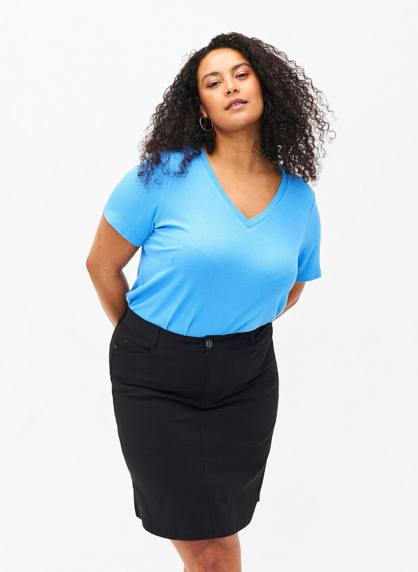 Kort nederdel med indershorts, Sort, Model image number 0