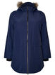 Vandt&aelig;t parka vinterjakke med h&aelig;tte, Bl&aring;, Packshot image number 0