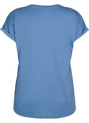 Kortærmet t-shirt i bomuldsblanding, Moonlight Blue, Packshot image number 1