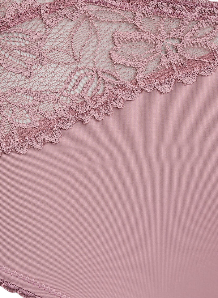 Microfiber trusse med blondedetaljer, Lyserød, Packshot image number 2