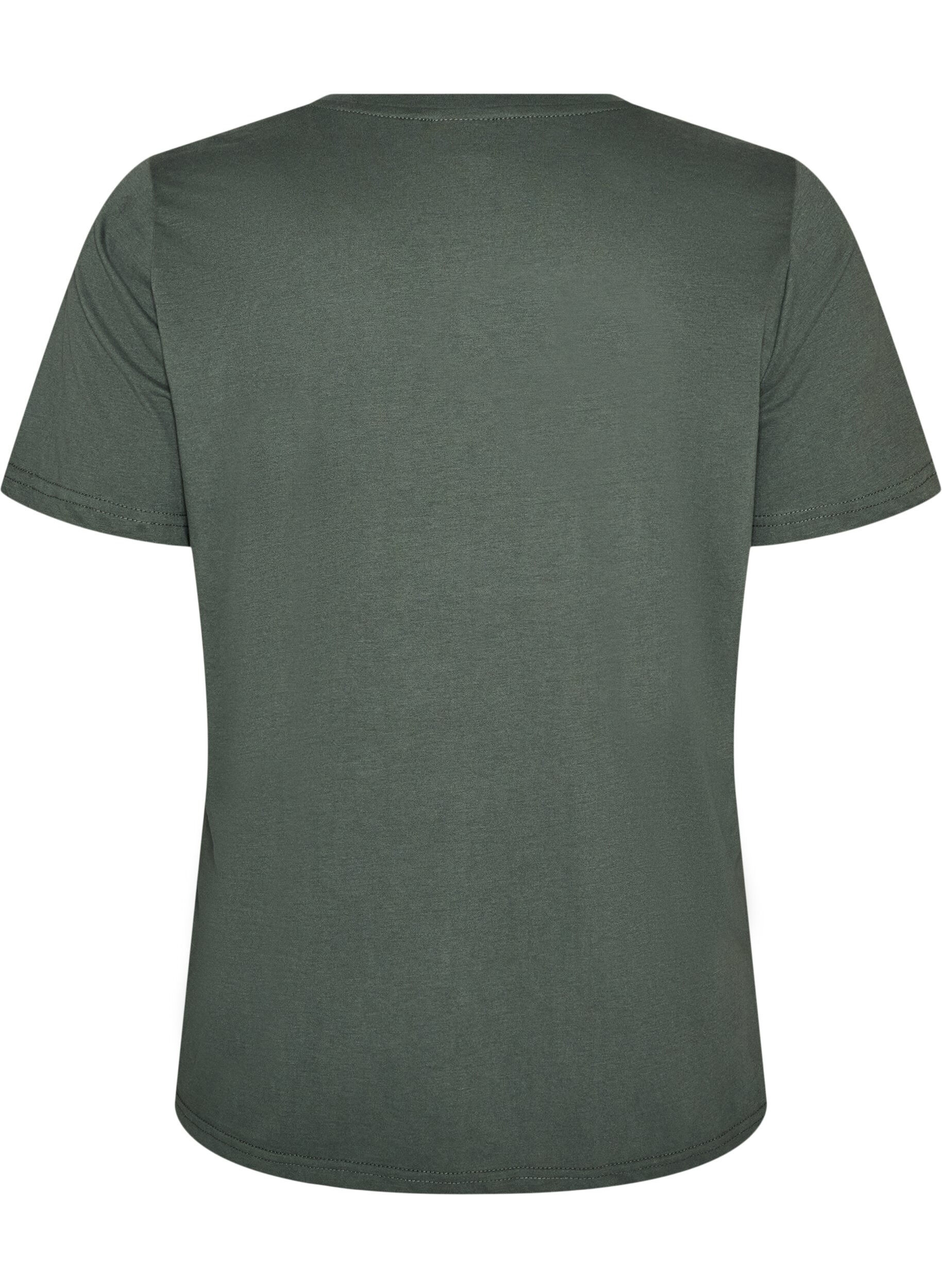 ZizziT-shirt med motiv, Gr&oslash;n, Packshot image number 1