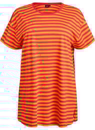 Lang stribet nat t-shirt, Rød