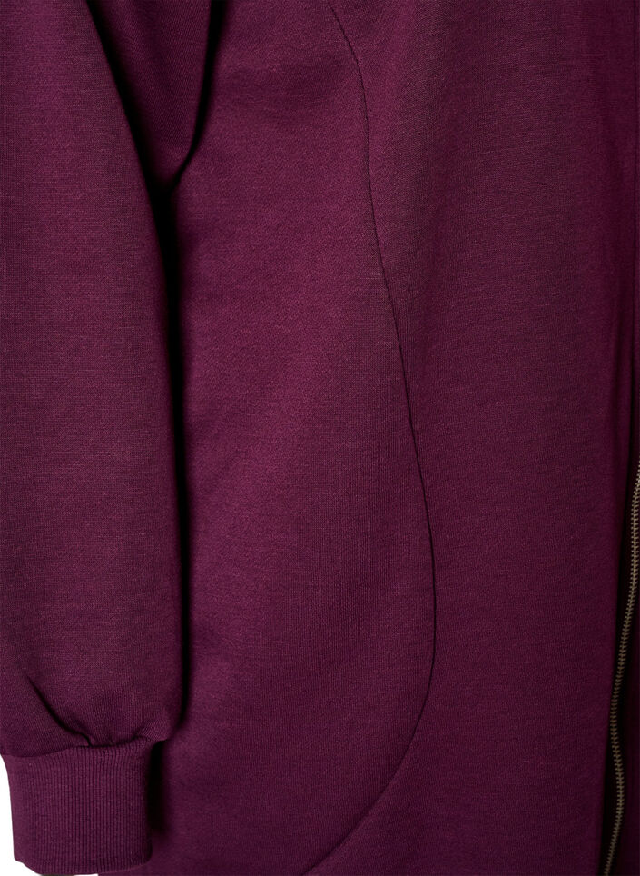 Lang h&aelig;ttetr&oslash;je med lynl&aring;s og lommer, Lilla, Packshot image number 3