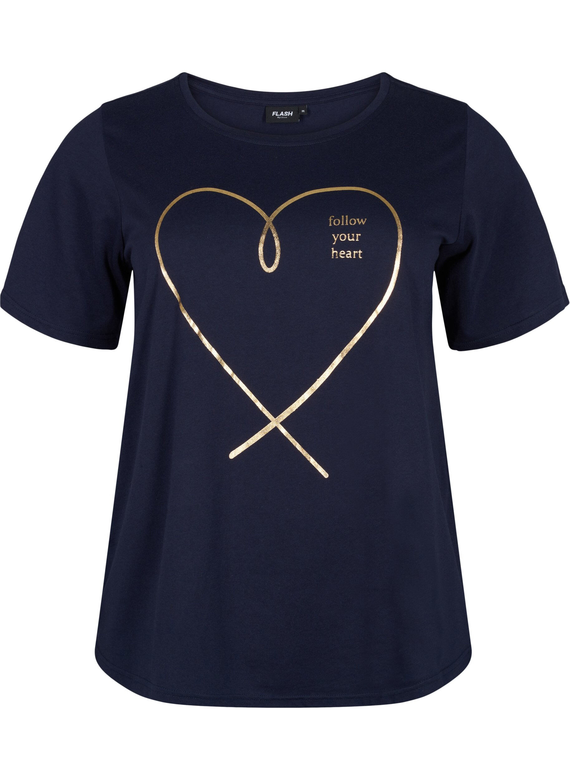 Zizzi FLASH - T-shirt med motiv, Navy Blazer, Packshot image number 0