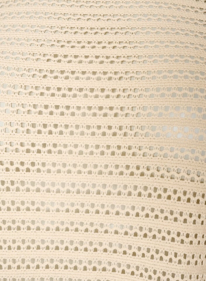 Strandkjole med hulm&oslash;nster og lange &aelig;rmer, Beige, Packshot