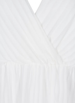Bluse med 3/4 ærmer og v-udskæring, White, Packshot image number 2