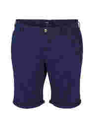 Bomulds shorts med knaplukning, Navy