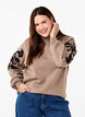 Strikbluse med broderi, Desert Taupe Comb, Model image number 0