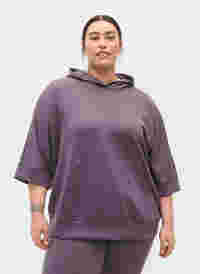 Sweatshirt med hætte og 3/4 ærmer, Rabbit, Model