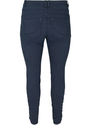 Tætsiddende bukser med knaplukning, Dark Blue, Packshot image number 1