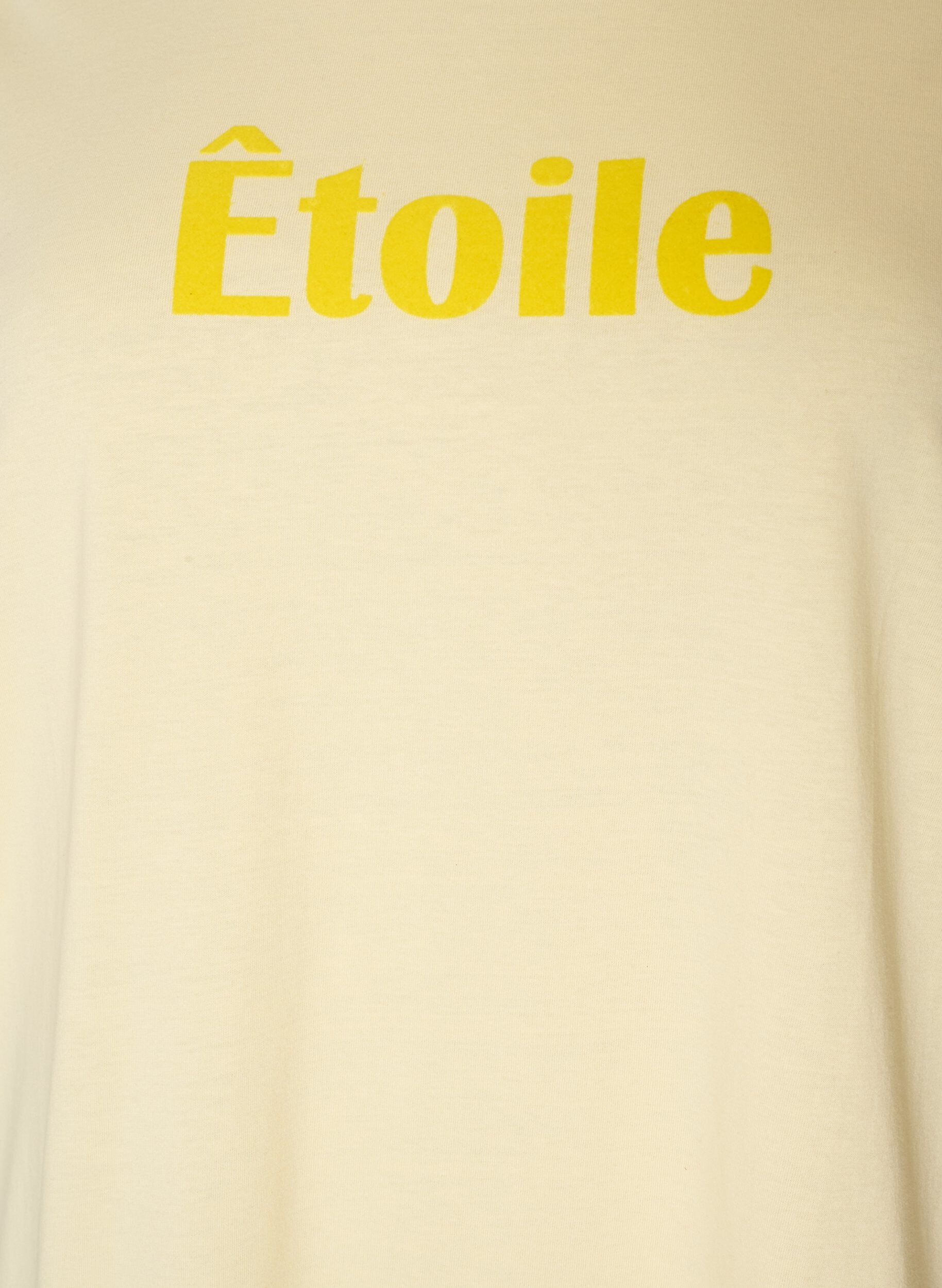 ZizziT-shirt i &oslash;kologisk bomuld med velourtekst, Gul, Packshot image number 2