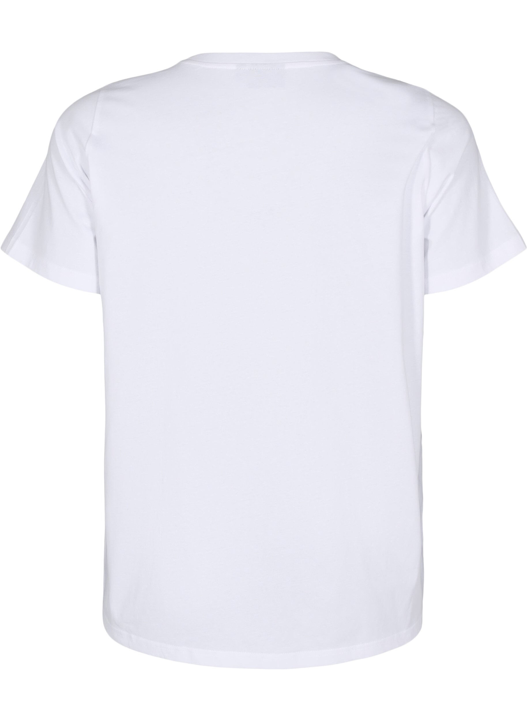 Zizzi T-shirt med brystlomme, Hvid, Packshot image number 1