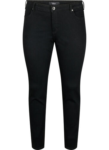 Slim fit Emily jeans med regulær talje, Black, Packshot image number 0