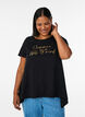 T-shirt med rund hals og A-facon, Sort, Model image number 0