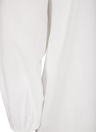 Kort bomulds tunika med v-hals , Bright White, Packshot image number 3
