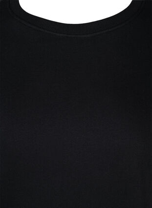 Bomulds sweatshirt med snøredetaljer, Black, Packshot image number 2