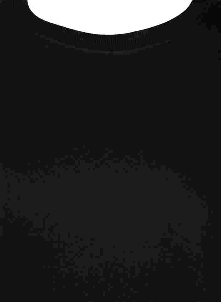 Bomulds sweatshirt med snøredetaljer, Black, Packshot image number 2