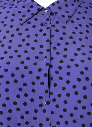Lang prikket skjorte i viskose, R.Blue w. Black Dot, Packshot image number 2