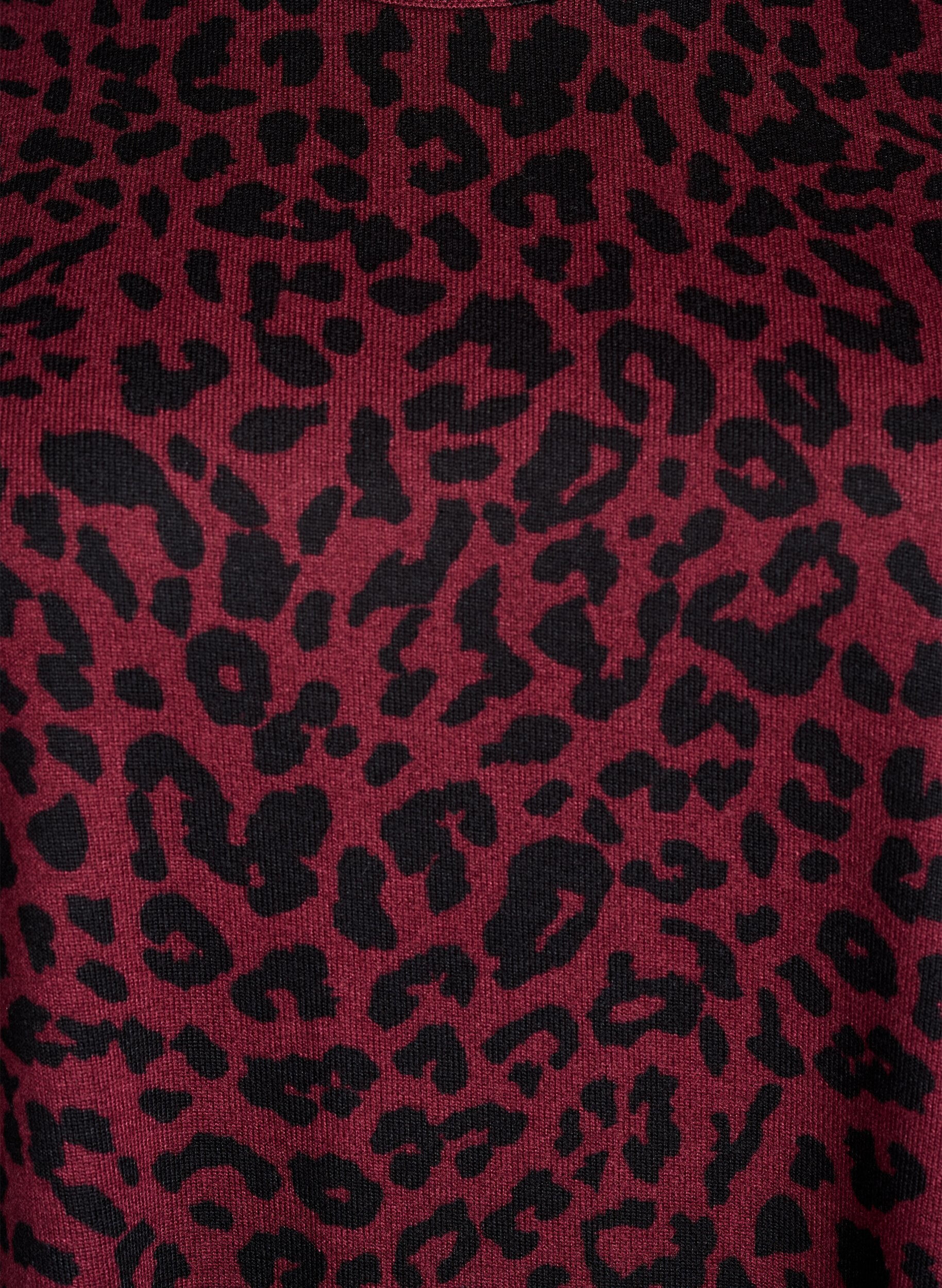 ZizziLeo bluse med lange &aelig;rmer, M&oslash;rk Bordeaux, Packshot image number 2