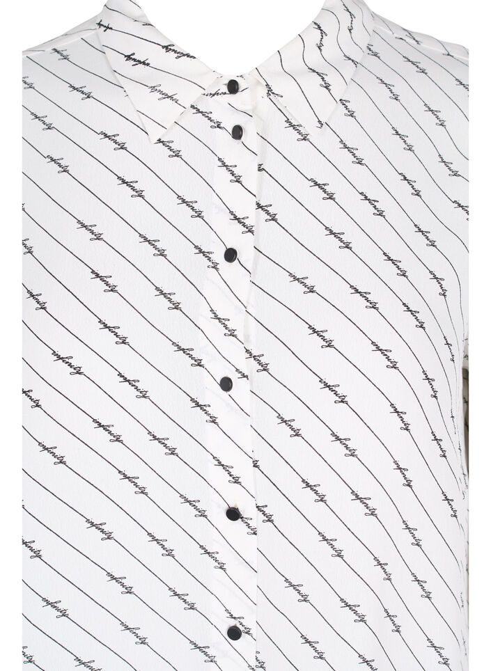 Printet skjortekjole i viskose, White AOP, Packshot image number 2