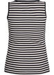 Stribet tanktop med ribstruktur, Sort, Packshot image number 1