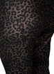 Coatede leggings med leoprint og cropped længde, Brun, Packshot image number 3
