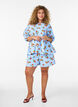 Bomuldsbluse med tomatprint og peplum, Bl&aring;, Model image number 1