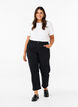 Cropped Vera jeans med straight fit, Black, Model image number 0
