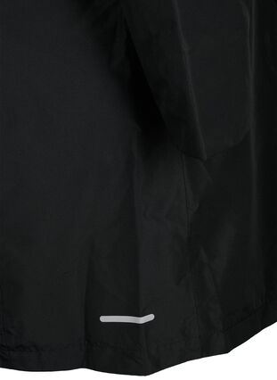 Regnjakke med aftagelig hætte og reflex, Black, Packshot image number 3