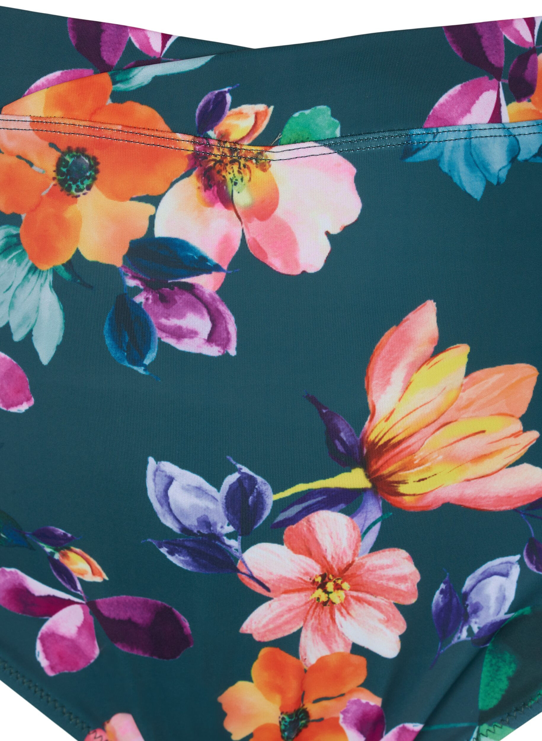 Zizzi Bikini trusser med print og h&oslash;j talje, Meave Print, Packshot image number 2