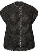 Ternet vest med dekorative knapper, Sort, Packshot image number 0