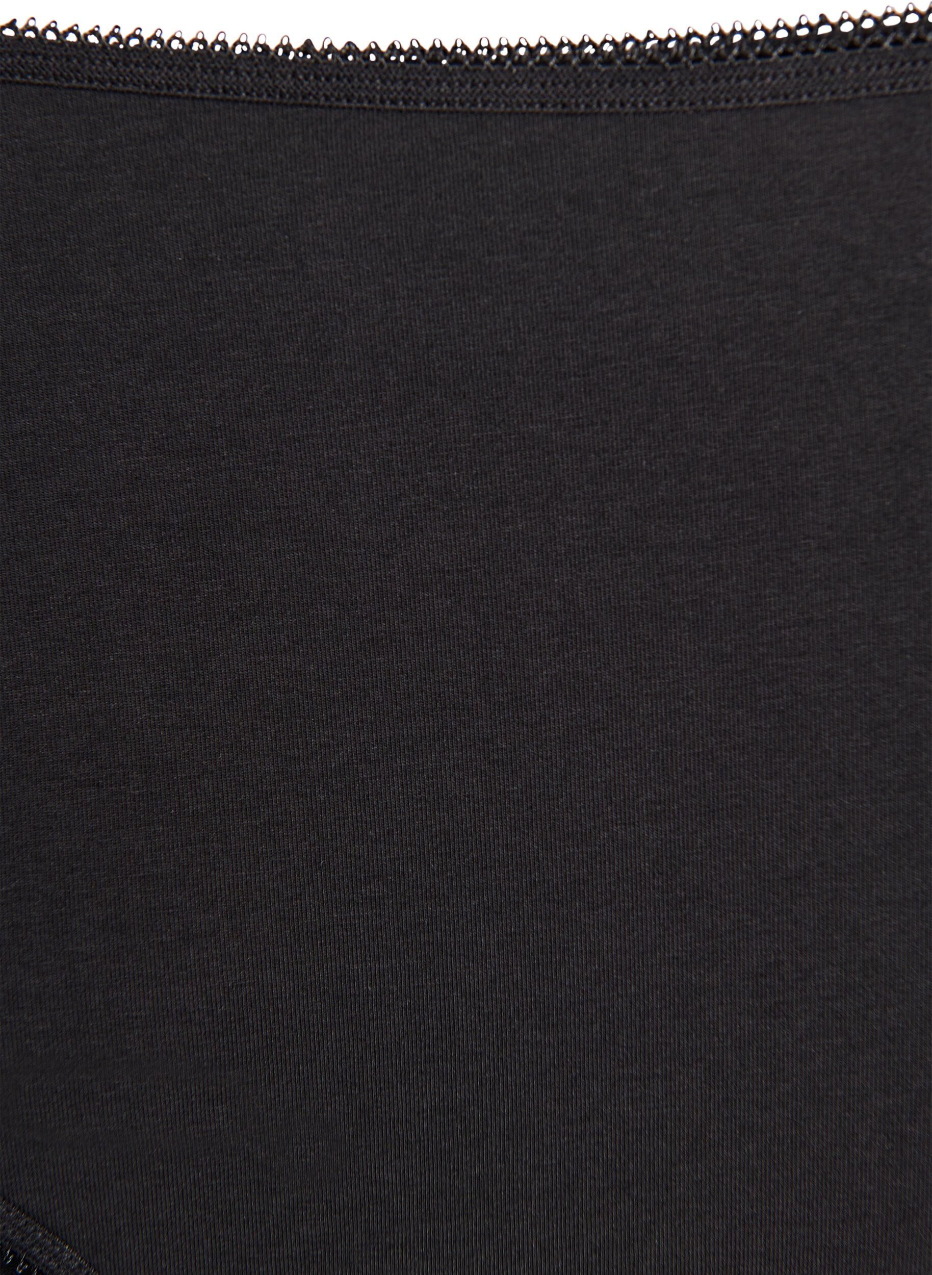 Zizzi 3-pak bomulds trusse med regul&aelig;r talje, Sort, Packshot image number 3