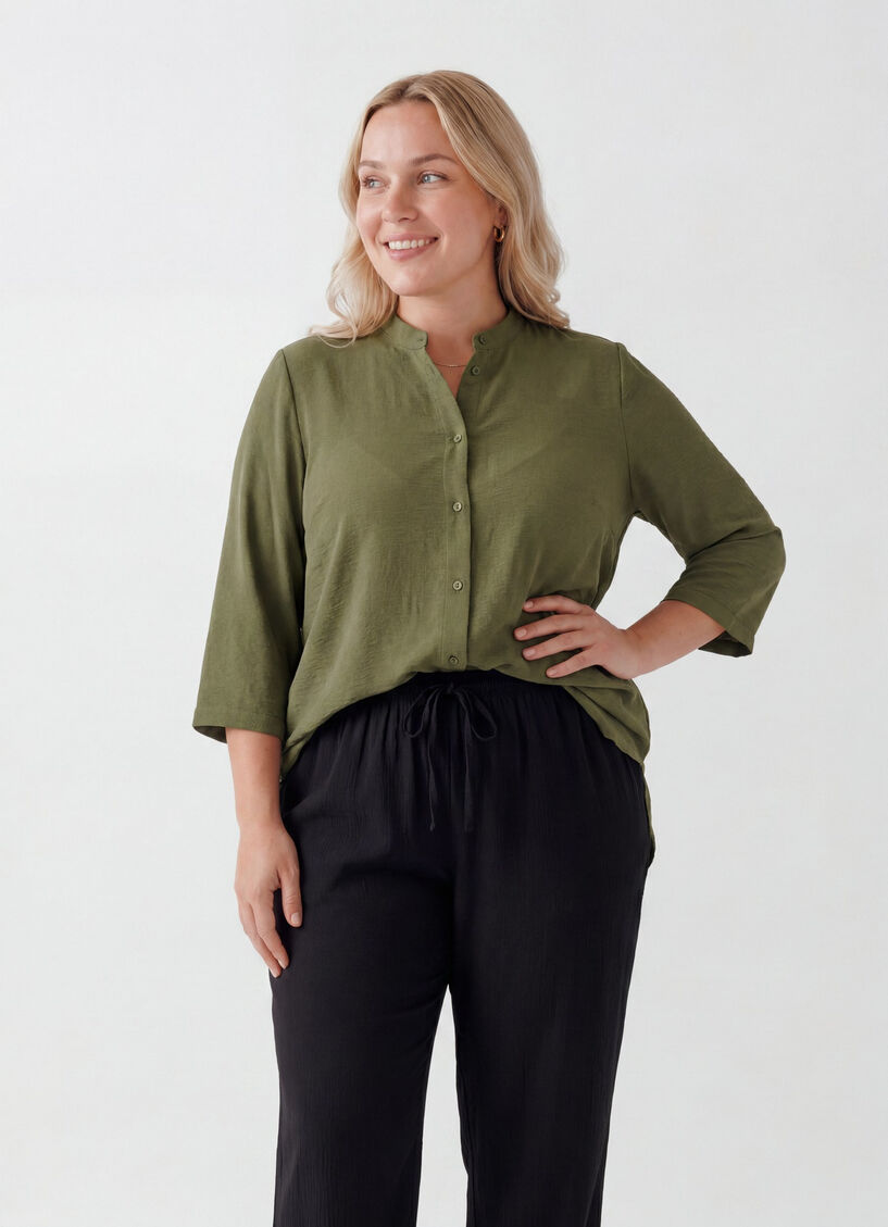 Tunika med 3/4 &aelig;rmer, Gr&oslash;n, Model image number 0