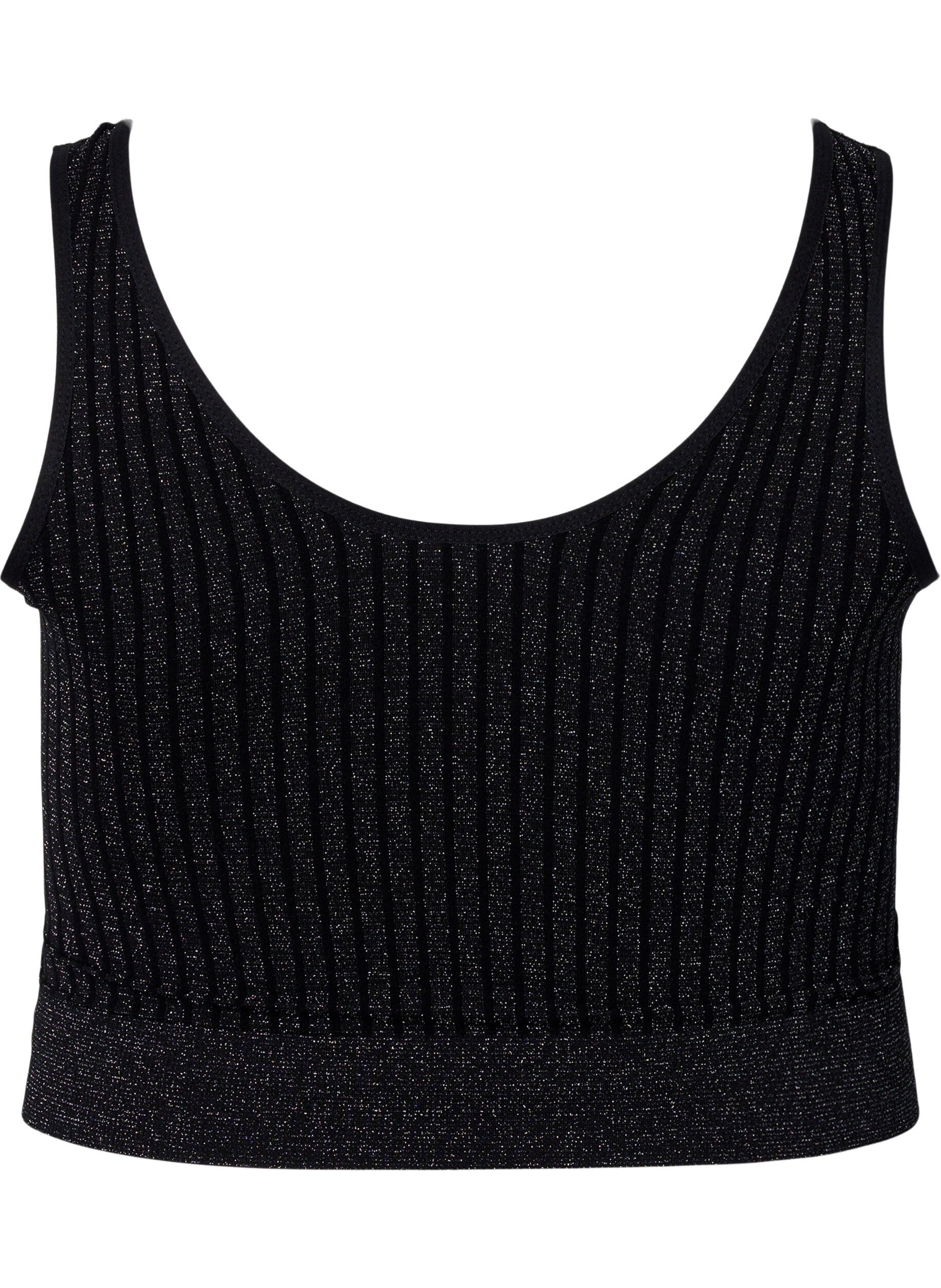 Zizzi Seamless bh med glimmer, Black w. Lurex, Packshot image number 1