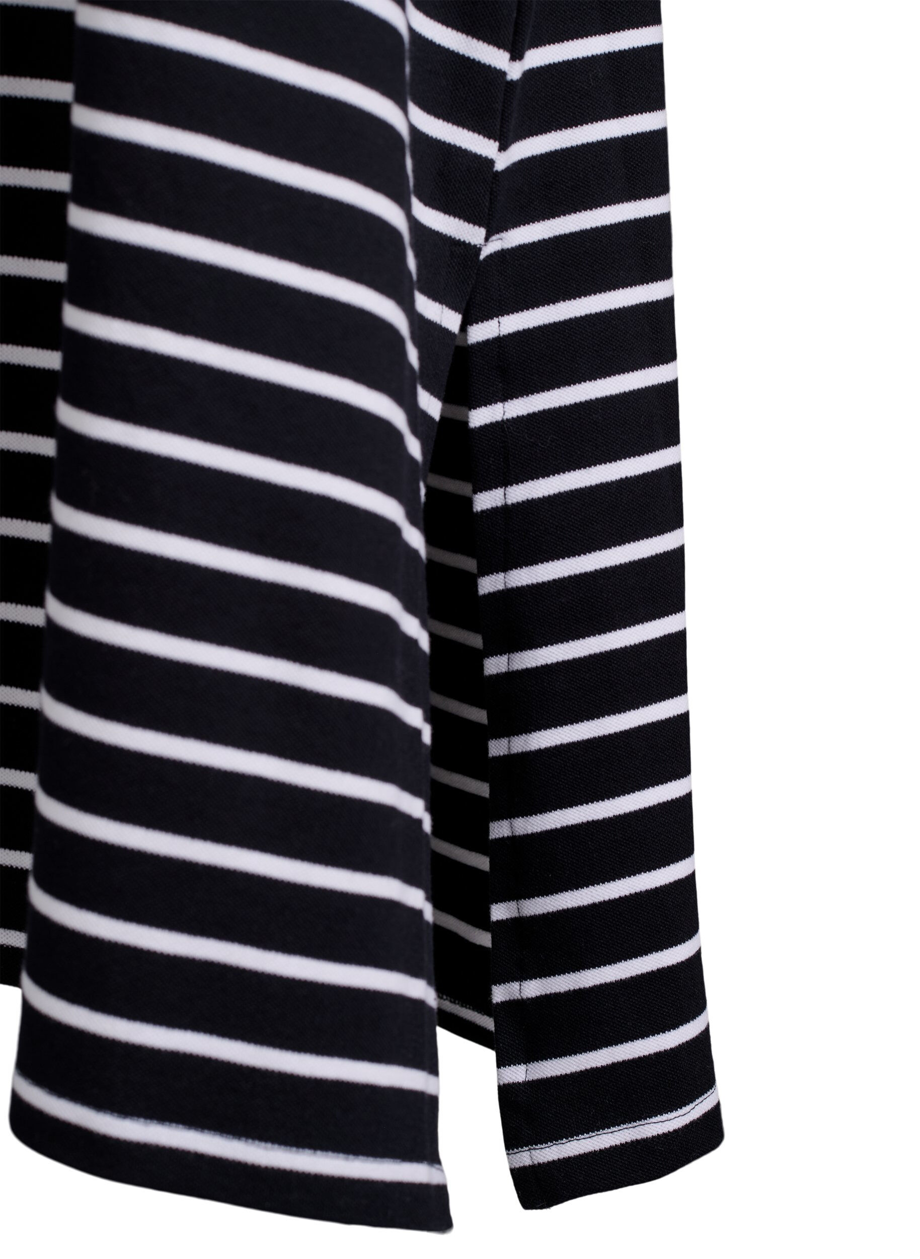 Zizzi &AElig;rmel&oslash;s polo kjole i midil&aelig;ngde, Sort, Packshot image number 3