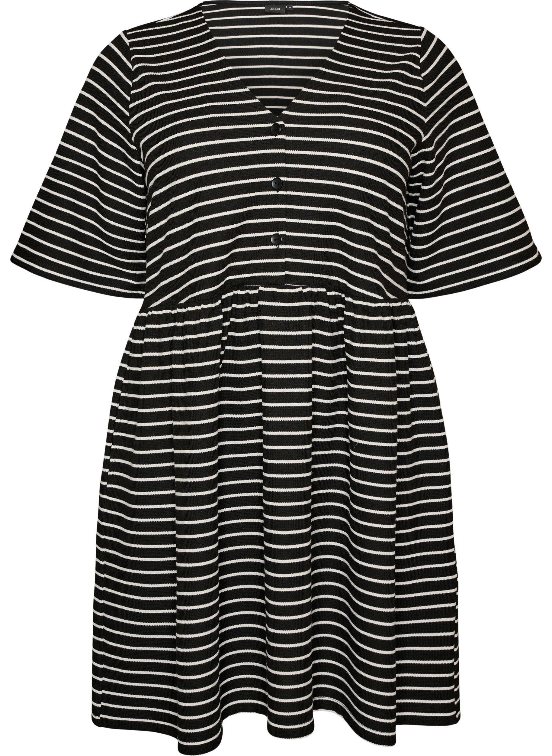 ZizziKjole med ribbet struktur og empire sk&aelig;ring, Hvid, Packshot image number 0