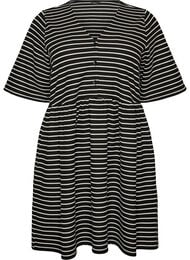 Kjole med ribbet struktur og empire sk&aelig;ring, Hvid