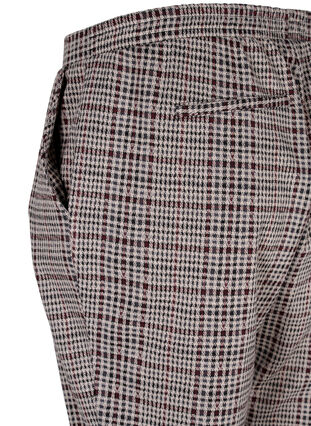 Cropped Maddison bukser med ternet mønster, Brown Check, Packshot image number 3