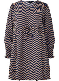 Kjole med bindebånd i taljen, Blå